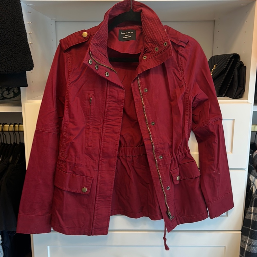 Red utility jacket